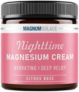 Magnum Solace Magnesium Lotion – Nighttime Magnesium Cream – Apply to Leg Muscles, Arms or Chest - Topical Magnesium Chloride – USA Made and Safe for Kids (Citrus Rose) 4 Fl Oz (Pack of 1)