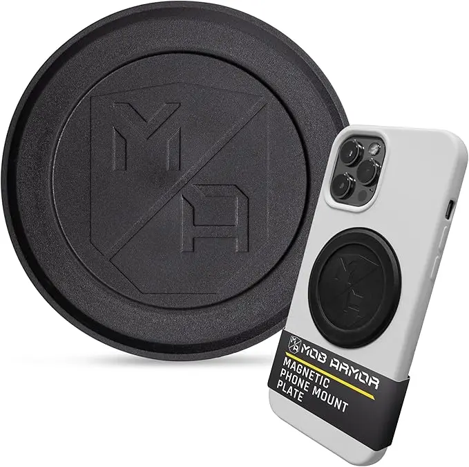 MOB ARMOR Mag FLEX Plate - 2mm Adhesive MagSafe® Accessory, Qi Enabled Car Phone Mount, Strong Adhesive Grip for Daily Use, Compatible with Magnetic Wireless Charging Smartphones & Cases