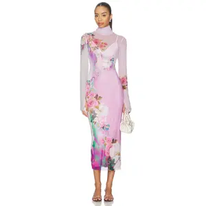 AFRM Shailene Dress in Marble Floral