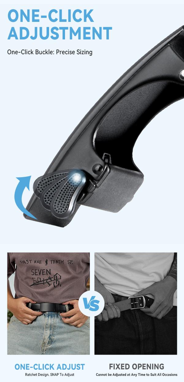 [Valentine's Day Gift] BOSTANTEN Mens Belt Leather Ratchet Easy Release Belt For Men Designer Belt Dress and Casual with Adjustable Buckle for Men's Wear Gift Textured Fathers Gift