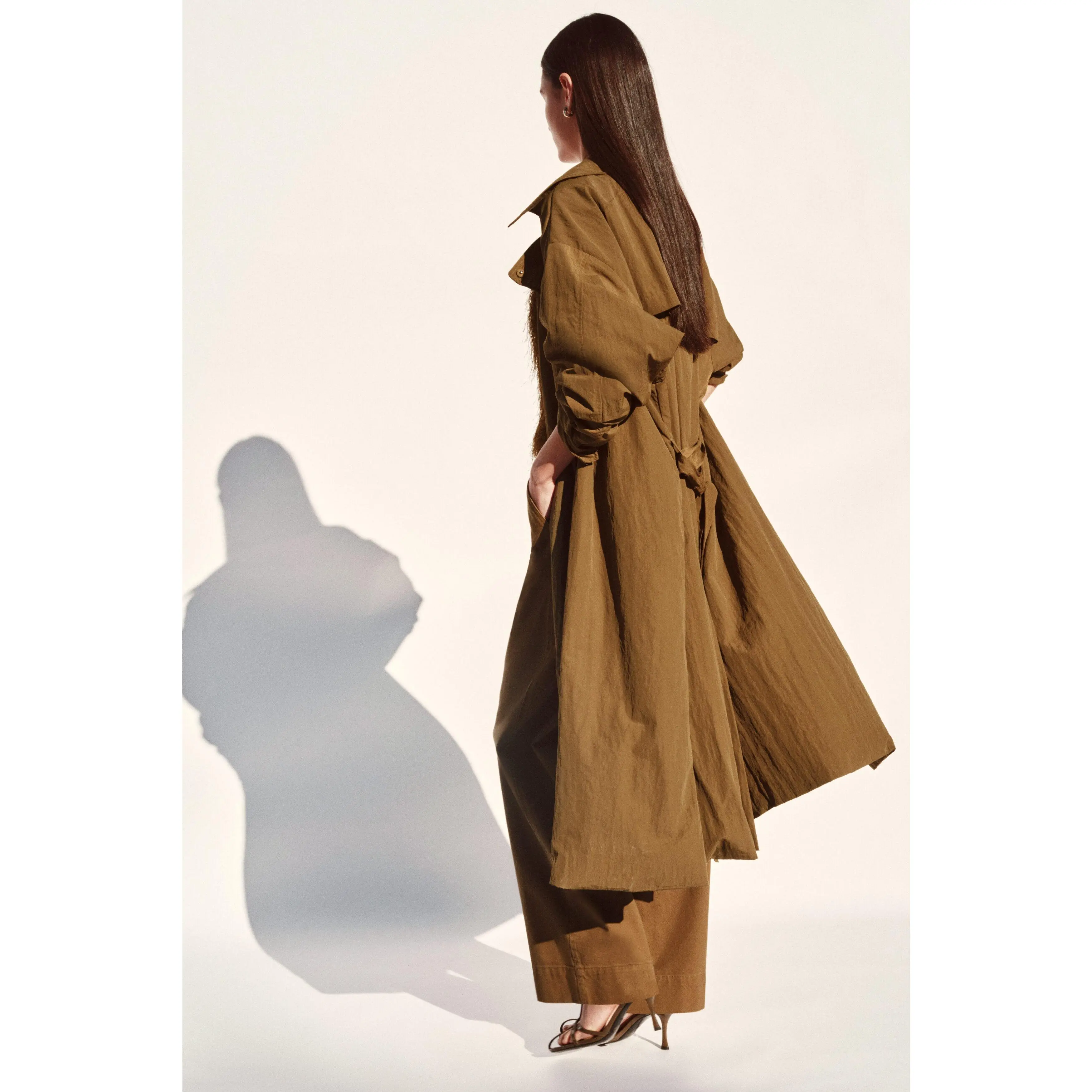 H&M Wide belted twill trousers
