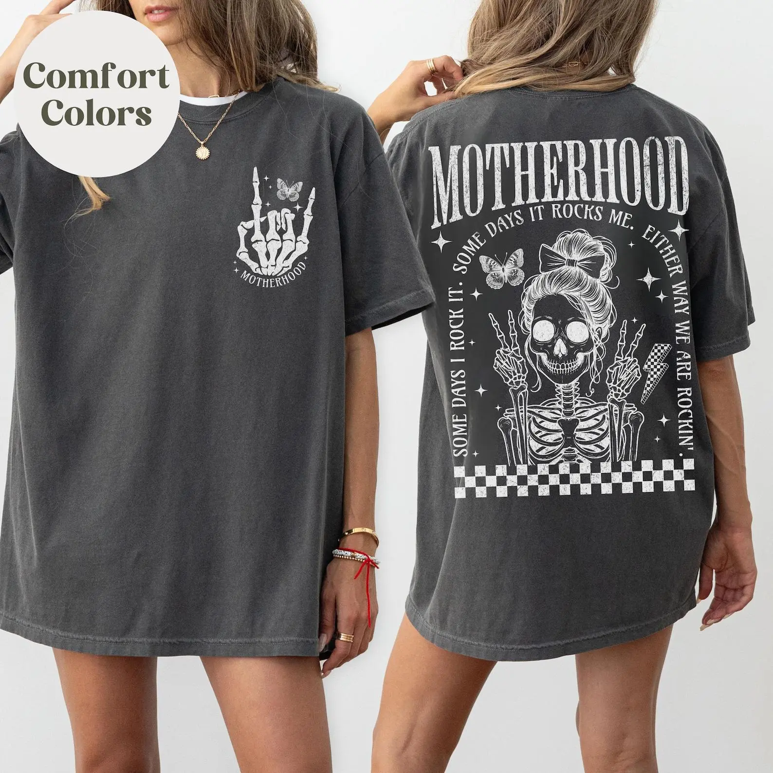 Motherhood Shirt, Some Days I Rock It, Rocker Mama, Cute Skeleton Tee, Rocker Mom Shirts, Rockin Shirts, Motherhood Shirts