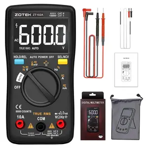 ZOYI ZT-102A Digital Multimeter, 6000 Counts, True RMS, Dual-Mode Auto/Manual, AC 550V Protection, NCV, and Double Fuse Safety,AMeter voltage tester