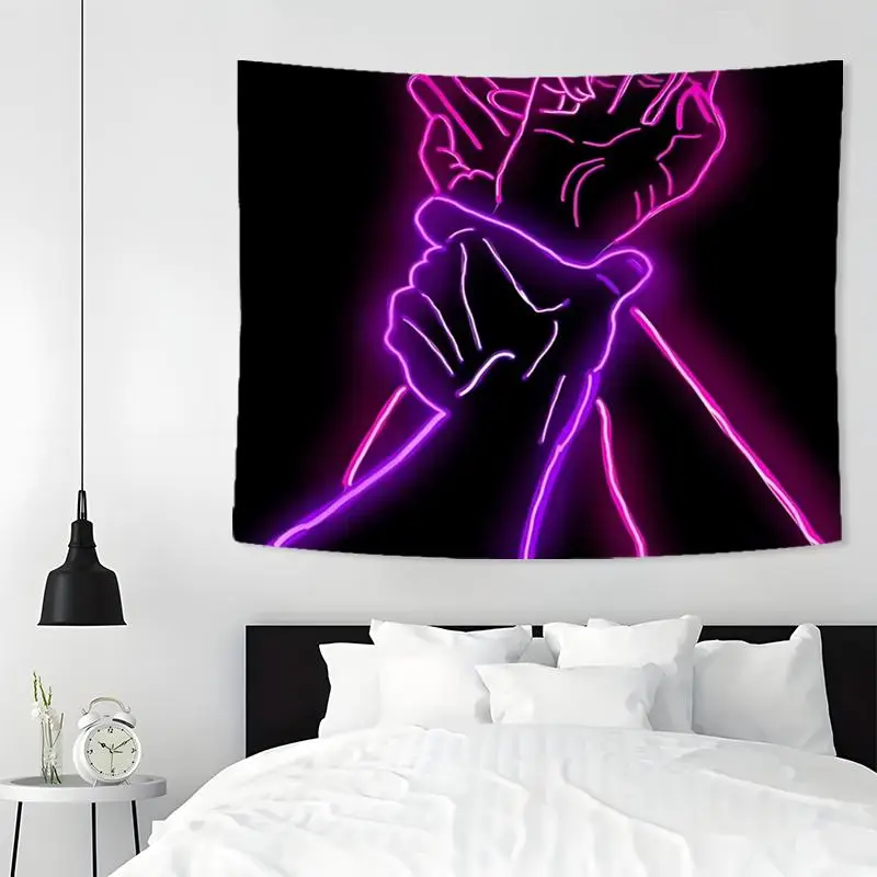 Neon Hand Pattern Tapestry Glow in The Dark for Room Decor, 1 Count Aesthetic Wall Hanging Decor, Wall Art for Home Living Room & Bedroom, Home Decor