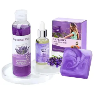 Feminine Wash & Yoni Oil & Yoni Soap Set for Women, Yoni Wash for Ph Balance Remove Odor Moisturizing, 1.17 Fl.Oz Feminine Oil & 5.07 Fl.Oz Wash 3.53oz Yoni Soap Bar, Lavender Scent