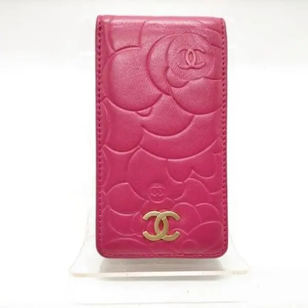 Pre-owned CHANEL Other Other Phone Case Pink Leather 1083381 12645361335/910158
