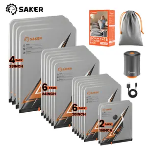 Saker Vacuum Seal Compression Bags with Rechargeable Pump, Heavy-Duty Space Saver for Clothing, Blankets, Comforters, Portable Home & Travel Storage Luggage Organizer