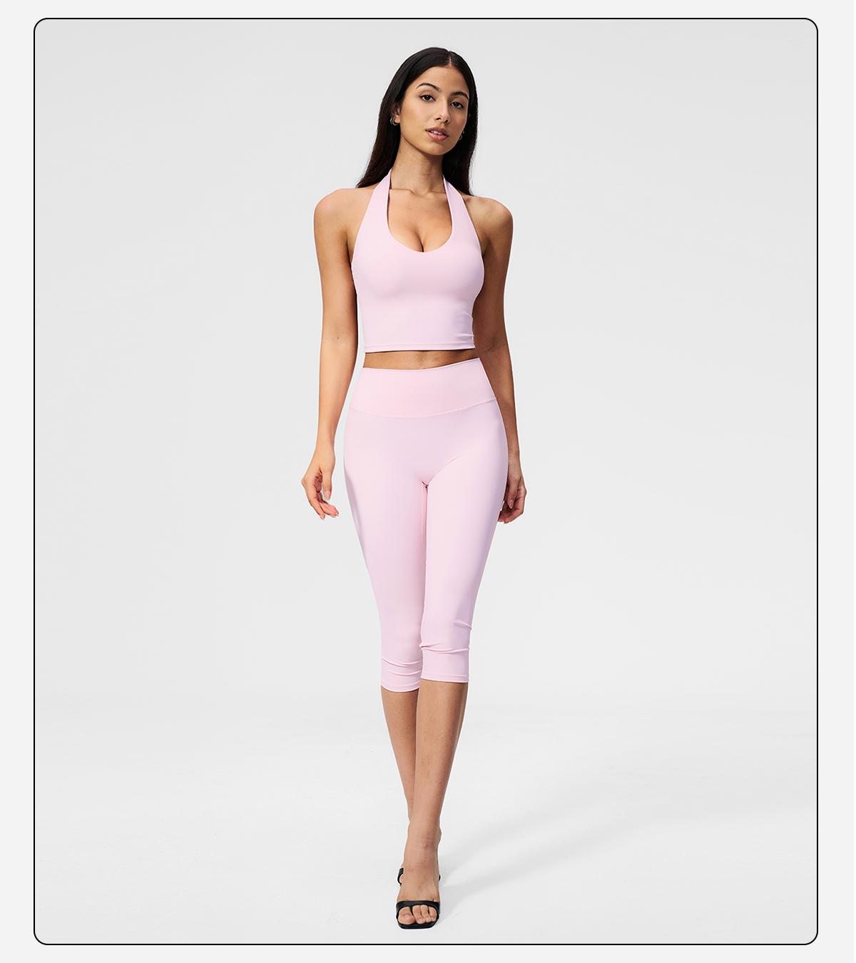 MFVIM Women’s halter V-neck yoga set — high-waisted, thigh-lifting fitness leggings; seamless, quick-dry running two-piece set with a second-skin feel,travel essentials,camping essentials,back to school,back to school haul