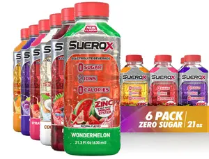 SueroX Sugar-Free Sports Drink for Hydration and Recovery, Electrolyte Hydration Drink with 8 Ions, Zero Calorie Sports Drinks with Electrolytes, Kickstart Pack, 21.3 Fl Oz, 6 Count