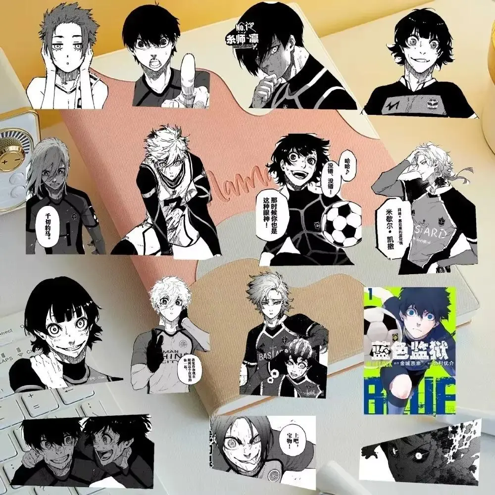 70Pcs Character-Based Manga Style Blue Lock Black White Anime Stickers, Nagi Seishiro Bachira Meguru Designs for Luggage, Laptop DIY Toy Stickers