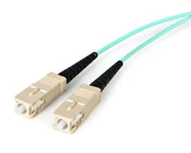 Startech A50FBLCSC10 10m 10Gbps Speed Aqua Fiber Cable, Duplex LC-SC Connector, 50-125 Multimode, LSZH Safe for Switches/Routers