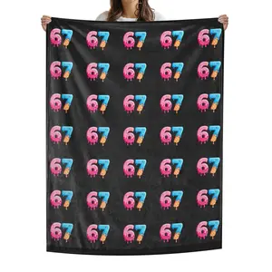 Six Seven ICEE Creams Dripp Cool Meme 67 Funny Number T-Shirt Blanket Queen Blanket Throw Blankets for Women