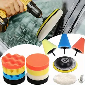 14 PCS Car Waxing Polishing Pads, Car Polishing Kit for Car Drill Bits Connector Car Paint Care Polishing Tools