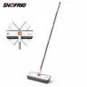 Snofrid Floor Scrub Brush, 360 degrees 3 in 1 Floor Scrub Brush with 54-in Adjustable Long Handle and Scraper Heavy Duty Stiff Bristle Floor Scrubber for Cleaning Shower Bathroom Kitchen Patio Garage Pool Wall and Deck, Orange&White