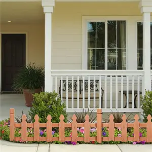 Costoffs 5-Piece Fir Wood Rustic Garden Fence Set, 177" Length Weather-Resistant Pricket Edging with Drop-Tested Box for Flower Beds, Backyard & Outdoor Decor