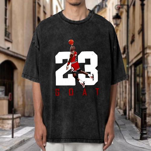 Number 23 Jumpman Tribute T-Shirt - Simple Retro Basketball T-Shirt, Iconic Dunk Design + Bold Font, Suitable for Players and Fans