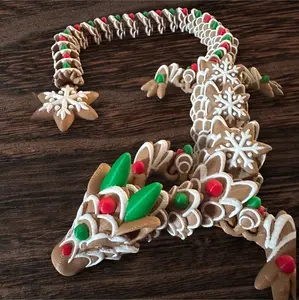 3D Printed Holiday Gingerbread Cookie Dragon Figurine