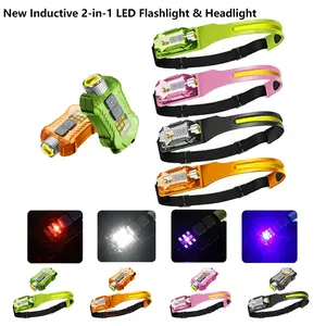 <Local Delivery> New Outdoor Induction COB 2-in-1 Flashlight Headlight Magnet Night Running Night Fishing Lighting Emergency Light Holiday Gift