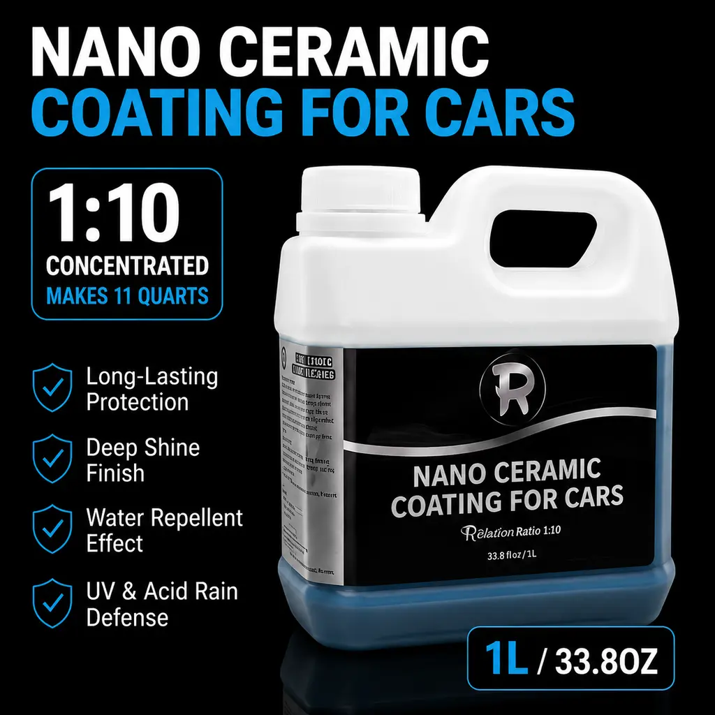1L/33.8OZ Ceramic Car Wash Soap, Hydrophobic Car Shampoo with Nano Technology, 1:10 Concentrated Formula, Water Spot & Dirt Care, Gloss Enhancing