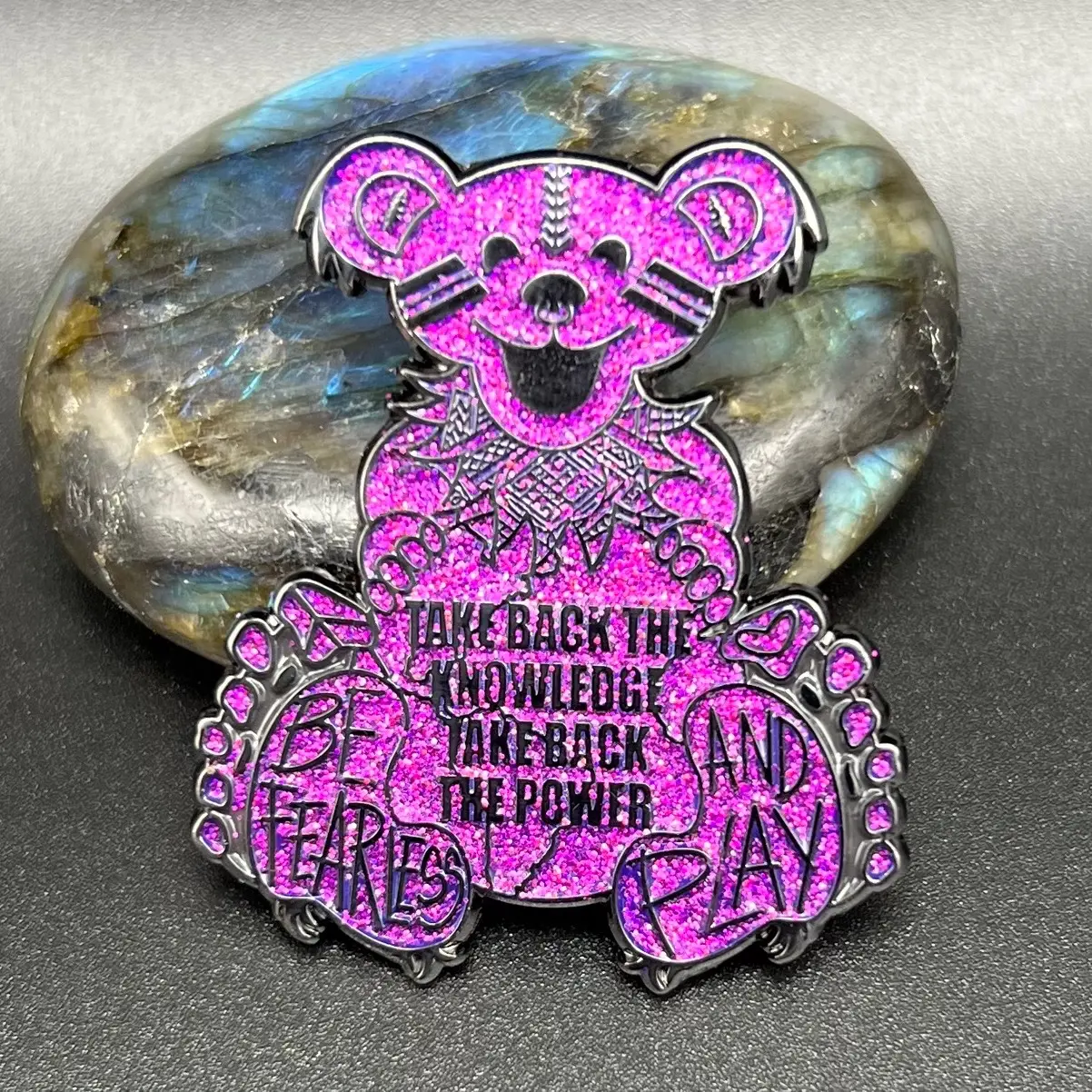 Wookiebear Purple Nebula Glitter enamel pins