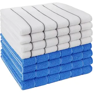 Kitchen Towels, Absorbent Dish Towels for Kitchen, Soft Dish Towels for Home, Multi-Purpose Cloths for Household Cleaning and Drying-8PK, 12”x12” Set