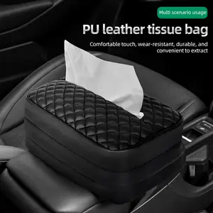 Car Large Paper Towel Box Armrest Bag, Oversized Napkin Holder for Car Sun Visor Chair Back Hanging, Essential Auto Accessories