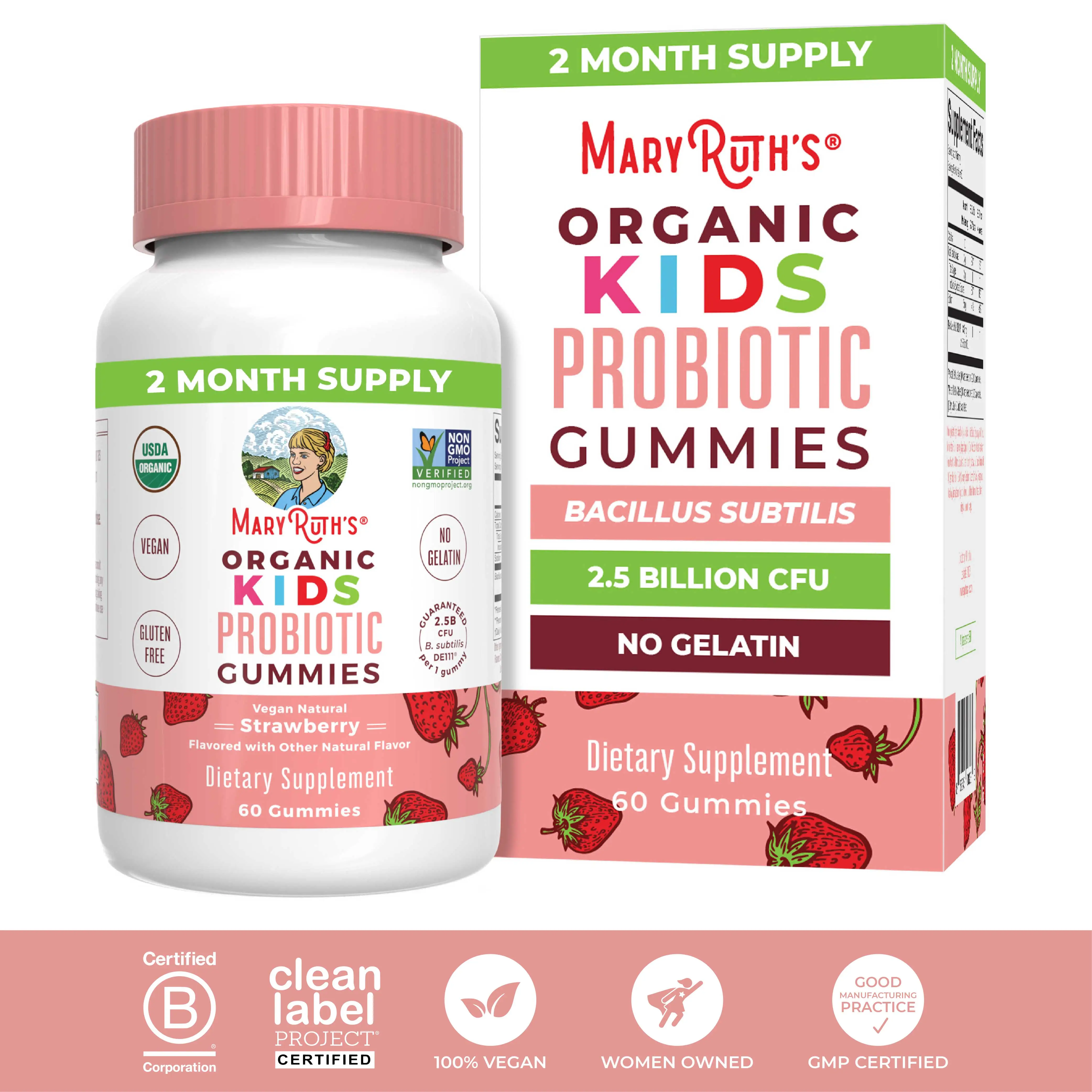 MaryRuth's Organic Kids Probiotic Gummies - Probiotics for Digestive Health - 2...