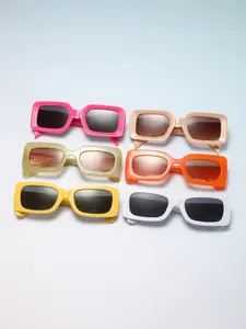 6pcs Women's PC Candy Color Full Frame Fashion Sweet Cool Party Glasses, Colorful Combination Trendy Decorative Eyewear