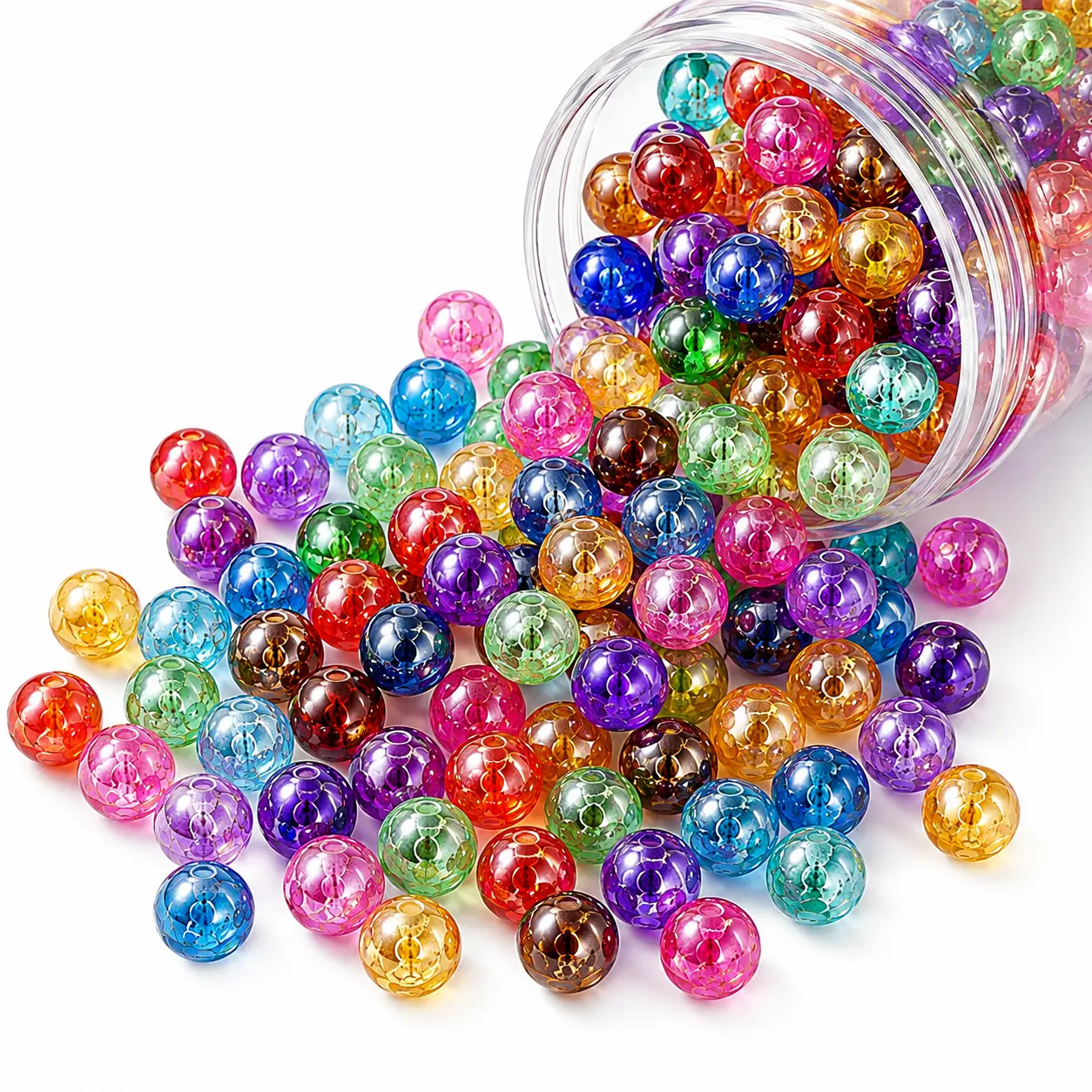 8mm Multicolor Acrylic Round Beads, 500-Piece Rainbow Bead Assortment for Bracelet Making, Friendship Jewelry, Lanyards, Bag Charms and Creative DIY Crafts handmade supply