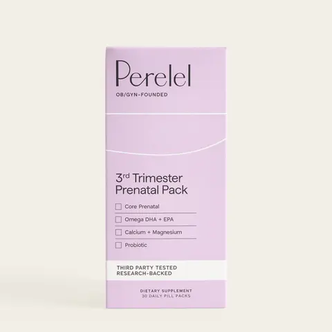 Perelel 3rd Trimester Prenatal Pack – Prenatal Multivitamin with Probiotics, Magnesium & Calcium – 30 Day Supply