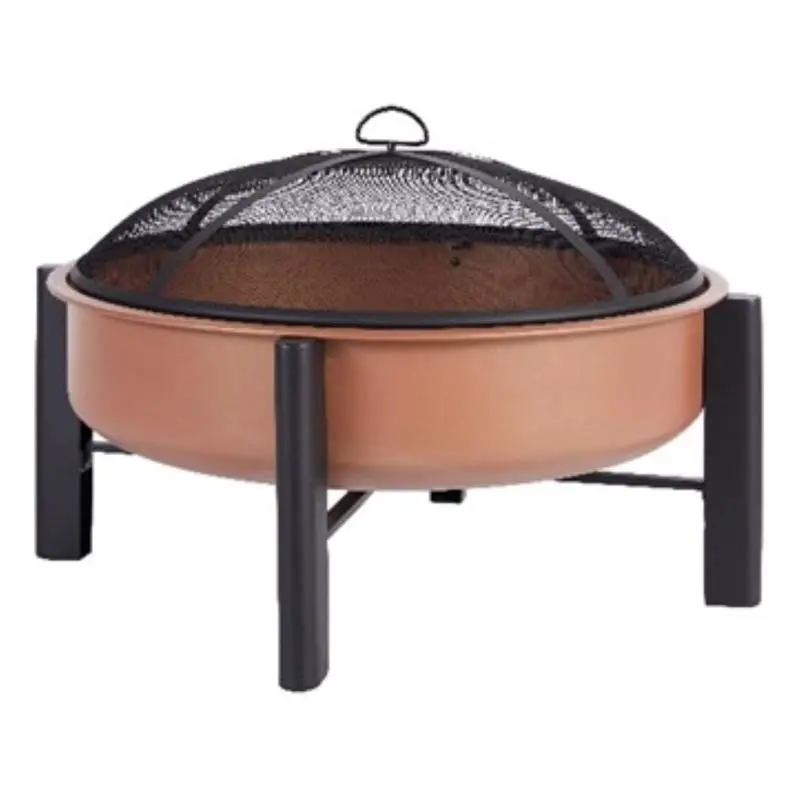 Living Accents 4026206 30 in. Steel Modern Round Wood Fire Pit