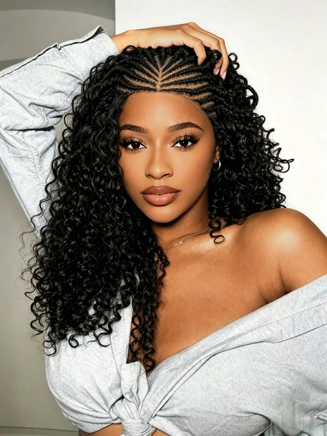 Pre-Braided Cornrow Curly Wig, Synthetic Fiber Wig, 13x4 HD Lace, Beginner Friendly, Easy to Wear, Natural Look, Perfect for Daily Use, Braided Hair Wigs