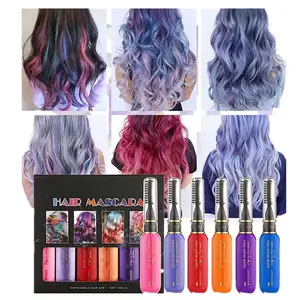 6 PCS Temporary Hair Mascara Instantly Hair Color Dye Brush, Great Gift for Girls, Women, Temporary Hair Color Chalk Hair Dye Haircare