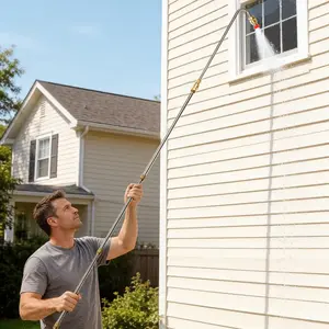 Pressure Washer Extension Wand 10 Pack Power Washer Lance Set with 5 Atomization Nozzle Tips Curved Rod for Gutter Roof Drainage & Walls Cleaning