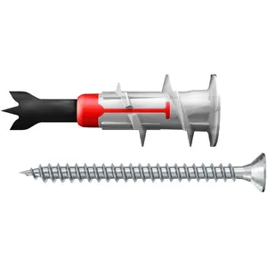 DuoBlade S 25 Pieces Self-Drilling Drywall Anchor Metal Tip with Chipboard Screw for Fast and Easy Installation, Applications for Mirrors, Lamps, Pcitures, Blinds, Curtain Rods etc