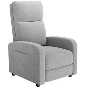 Recliner Chair for Adults, Lazy Reclining Chair Ergonomic Adjustable Single Sofa Enhanced with Side Pocket, Tall Back, Wide Arms & Padded Seat, Home Theater Seating for Living Room