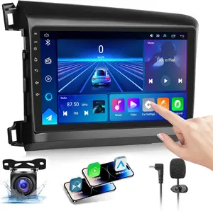 【2G+64GB】 Car Radio Stereo for Honda Civic 2012-2015,Android 13 Wireless Carplay&Android Auto with 9 Inch IPS Touch Screen Radio Support Real-Time GPS/Voice Control/WiFi/AHD Back-up Camera/SWC/FM