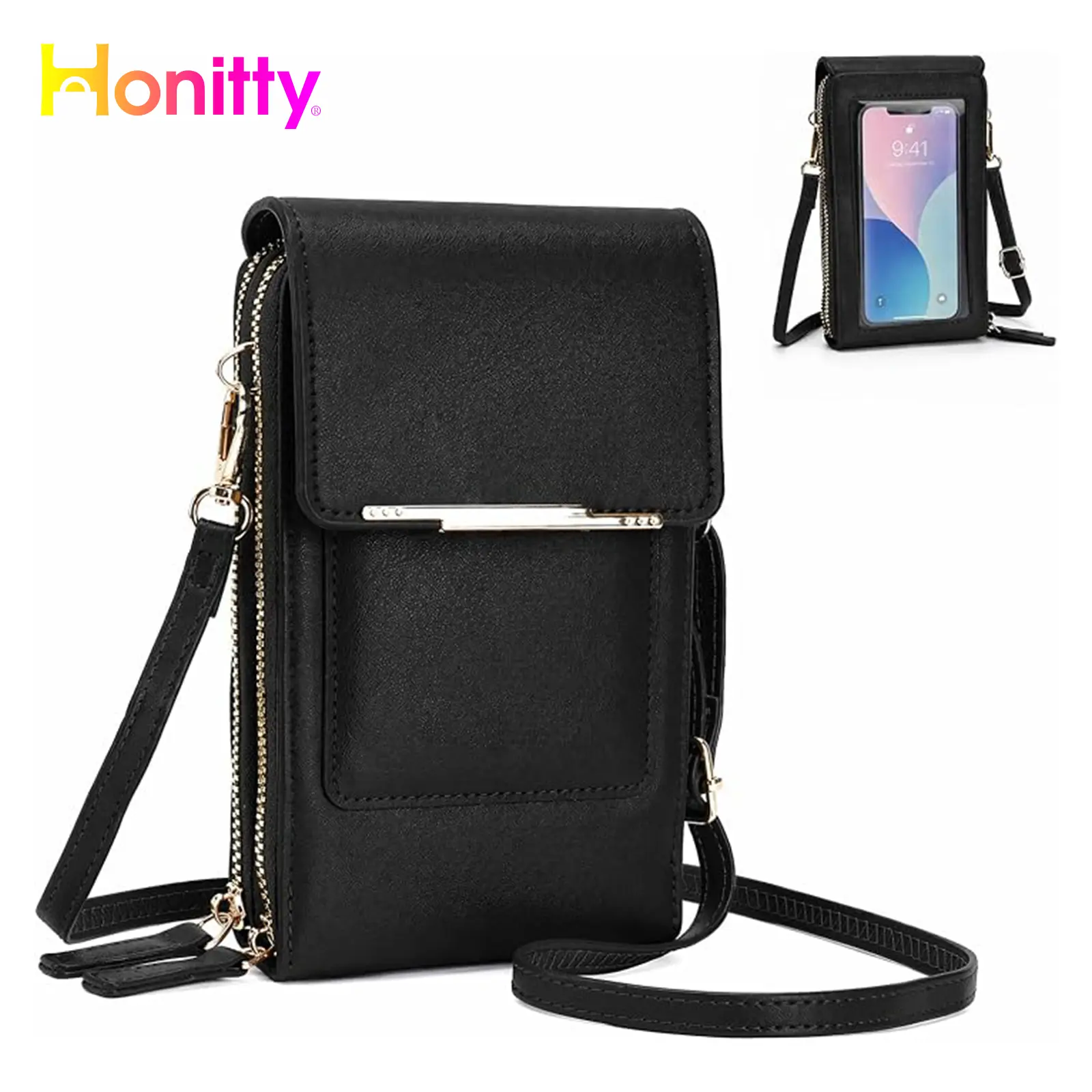 Women's Touch Screen Crossbody Phone Bag - Anti-Theft Shoulder Strap Messenger Wallet for Daily Use