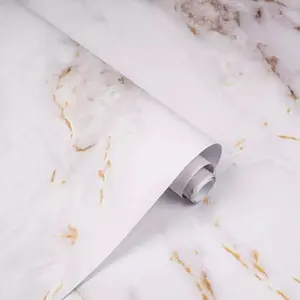 Peel & Stick Gold Marble Contact Paper 116"x23" Countertops Adhesive Waterproof