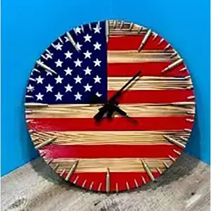 Vintage Military Style Simulated Decorative Clock - Retro Distressed Desk Wall Ornament for Home Study