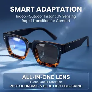 Original design, anti-blue light, tinted sunglasses with a small frame, stylish and trendy high-quality sunglasses suitable for both men and women, UV protection and sun protection.