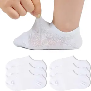 Toddler Little Girls Boys No Show Socks Cotton Anti Slip Low Cut Socks With Grips 6 Pairs