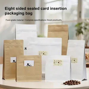 20 Pack Coffee Bags with Breathable Valve, Tea Packaging Paper, Moisture Proof, Easy Tear Self-Sealing, Card Insertable