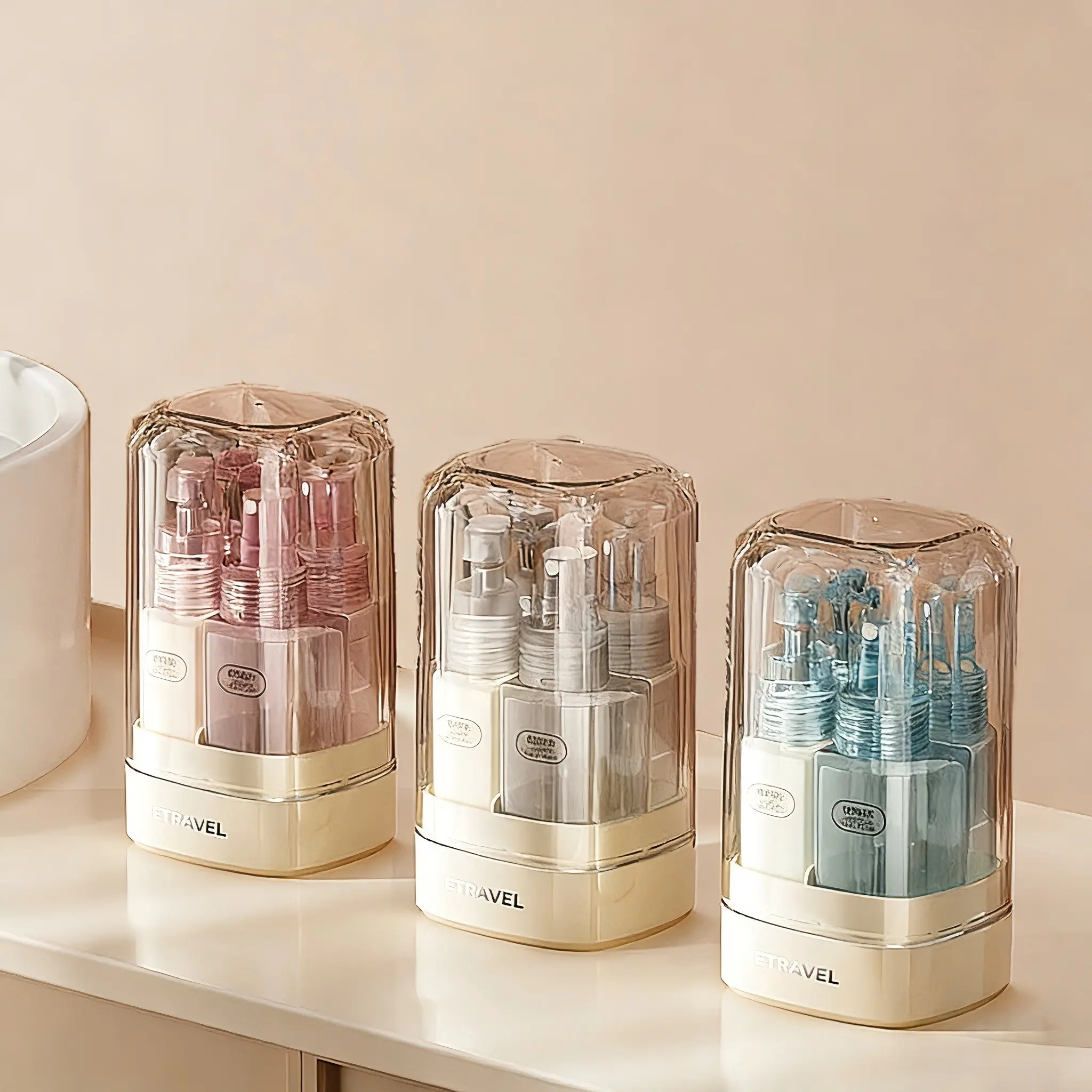 Five-in-One Portable Camping Refillable Bottle Set, Travel Toiletry Storage Containers, Suitable for Cosmetics, Shampoo, Lotion (Including Travel Spray Bottle)