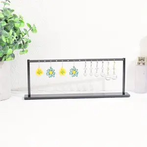 Brushed Metal Stud Earring Display Stand, Titanium Brushed End, Comes with a 14-Hole Storage Rack, Suitable for Makeup Tables And Desktop Displays, Ideal for Jewelry Making Displays And Packaging Supplies