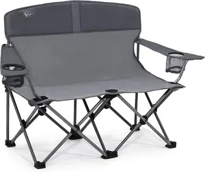 Kids Camping Chair, 30.3" Wide Loveseat, Perfect Child Couch for Home Movie Nights, Patios, or Picnics, Adjustable Arms, Cup Holders and Anti-Collapse Lock, Supports up to 300 Lbs.