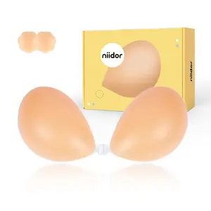 Niidor Adhesive Bra Strapless Sticky Invisible Silicone Bra for Backless Dress with breath Covers, Comfort Gift for her, girls accessories,womenswear, lady underswear
