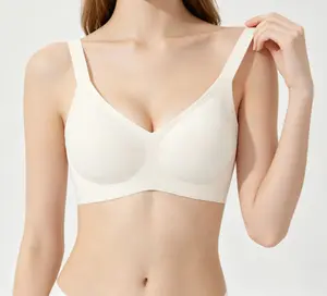 Jelly Wireless Women’s Comfortable Push Up Bra – Seamless Deep V Wireless Bralette, Everyday T-Shirt Bra wireless  support  minimizer bra