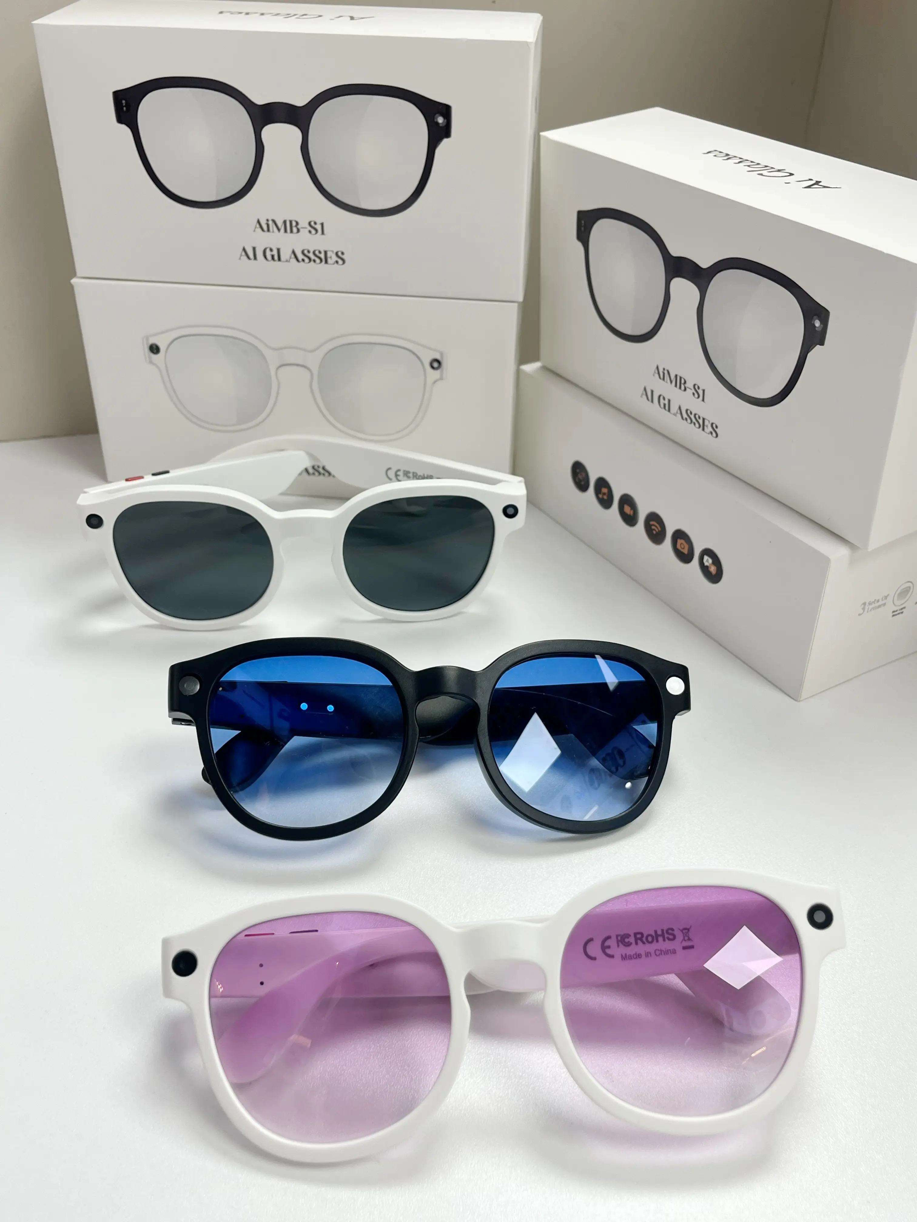 AI Smart Glasses Camera HD Video Recording Glasses with Audio, Real-Time Translation, Bluetooth Call & Music, AI Object Recognition, Touch Control, Wearable Camera Glasses for Men Women Travel Outdoor