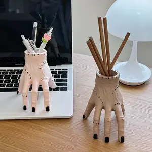1pc Creative Frankenstein's Hand Pen Holder, Spooky Abs Resin Desk Organizer for Small Plants,Halloween Decor for Office, Desk & Garden, Creepy Cute Gift Idea